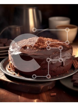 Σετ των 2 Intra Συλλεκτικό Ξύλινο Παζλ Plywood  4mm - Αφεθείτε σε ένα κέικ σοκολάτας με πάγωμα σοκολάτας Σε Ξύλινο Κουτί - Διαστάσεις: 10x10 cm – 25 κομμάτια