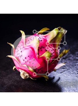 Σετ των 2 Intra Συλλεκτικό Ξύλινο Παζλ Plywood  4mm - Όμορφη εικόνα ενός ώριμου φρούτου δράκου σε μαύρη επιφάνεια Σε Ξύλινο Κουτί - Διαστάσεις: 10x10 cm – 25 κομμάτια