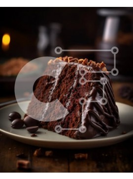 Σετ των 2 Intra Συλλεκτικό Ξύλινο Παζλ Plywood  4mm - Παρακμιακό κέικ σοκολάτας με πλούσιο πάγωμα σοκολάτας Σε Ξύλινο Κουτί - Διαστάσεις: 10x10 cm – 25 κομμάτια