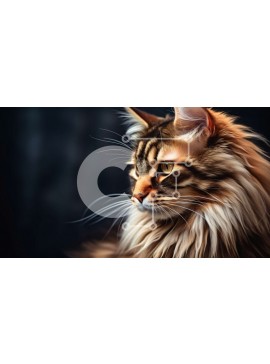Intra Συλλεκτικό Ξύλινο Παζλ Plywood  4mm - Όμορφη κοντινή εικόνα μιας χνουδωτής μακρυμάλλης γάτας Σε Ξύλινο Κουτί - Διαστάσεις: 10x10 cm – 25 κομμάτια