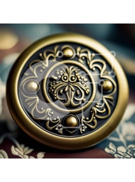 Intra Συλλεκτικό Ξύλινο Παζλ Plywood  4mm - Όμορφο ορειχάλκινο πόμολο πόρτας με λουλουδάτο σχέδιο σε ξύλινη πόρτα Σε Ξύλινο Κουτί - Διαστάσεις Puzzle: 10x10 cm – 25 κομμάτια