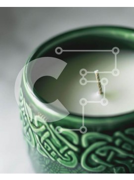 Intra Συλλεκτικό Ξύλινο Παζλ Plywood  4mm - Πράσινο περίτεχνο κερί που καίει στο τραπέζι Σε Ξύλινο Κουτί - Διαστάσεις Puzzle: 10x10 cm – 25 κομμάτια