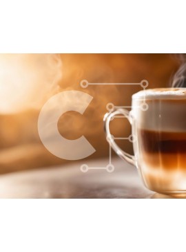 Σετ των 2 Intra Συλλεκτικό Ξύλινο Παζλ Plywood  4mm - Καφές Latte στον ατμό με αφρό σε διαφανές ποτήρι Σε Ξύλινο Κουτί - Διαστάσεις: 10x10 cm – 25 κομμάτια