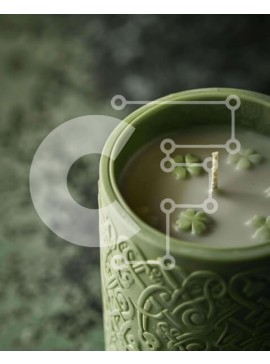 Intra Συλλεκτικό Ξύλινο Παζλ Plywood  4mm - Κερί πράσινο τριφύλλι σε καλή κατάσταση Σε Ξύλινο Κουτί - Διαστάσεις Puzzle: 10x10 cm – 25 κομμάτια