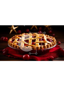 Σετ των 2 Intra Συλλεκτικό Ξύλινο Παζλ Plywood  4mm - Κερασόπιτα με δικτυωτά καλύμματα σε ξύλινο τραπέζι με αστέρια στο φόντο Σε Ξύλινο Κουτί - Διαστάσεις: 10x10 cm – 25 κομμάτια