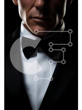 Intra Συλλεκτικό Ξύλινο Παζλ Plywood  4mm - Άνδρας με σμόκιν και παπιγιόν Σε Ξύλινο Κουτί - Διαστάσεις Puzzle: 10x10 cm – 25 κομμάτια