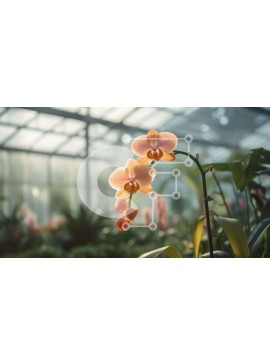 Intra Συλλεκτικό Ξύλινο Παζλ Plywood  4mm - Μονό ροζ λουλούδι ορχιδέας σε εσωτερικό θερμοκήπιο Σε Ξύλινο Κουτί - Διαστάσεις: 10x10 cm – 25 κομμάτια