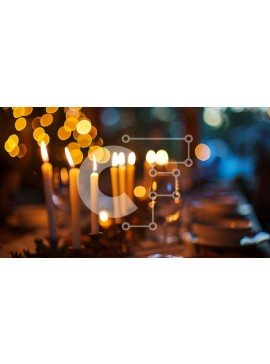 Σετ των 2 Intra Συλλεκτικό Ξύλινο Παζλ Plywood  4mm - Κομψή τραπεζαρία διακοσμημένη με κεριά και ασημικά Σε Ξύλινο Κουτί - Διαστάσεις: 10x10 cm – 25 κομμάτια