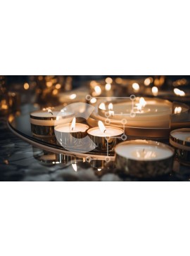 Intra Συλλεκτικό Ξύλινο Παζλ Plywood  4mm - Ομάδα χρυσών κεριών για διακόσμηση ή αρωματοθεραπεία Σε Ξύλινο Κουτί - Διαστάσεις Puzzle: 10x10 cm – 25 κομμάτια