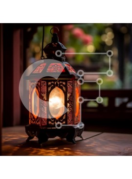 Intra Συλλεκτικό Ξύλινο Παζλ Plywood  4mm - Ζεστό και φιλόξενο περίτεχνο φανάρι με το φως των κεριών Σε Ξύλινο Κουτί - Διαστάσεις Puzzle: 10x10 cm – 25 κομμάτια