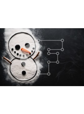 Σετ των 2 Intra Συλλεκτικό Ξύλινο Παζλ Plywood  4mm - Χιονάνθρωπος με ζάχαρη άχνη με μπράτσα κανέλας Σε Ξύλινο Κουτί - Διαστάσεις: 10x10 cm – 25 κομμάτια