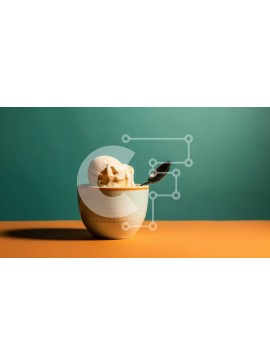 Σετ των 2 Intra Συλλεκτικό Ξύλινο Παζλ Plywood  4mm - Ικανοποιήστε το γλυκό σας δόντι με αυτό το πολύχρωμο φλιτζάνι παγωτό Σε Ξύλινο Κουτί - Διαστάσεις: 10x10 cm – 25 κομμάτια