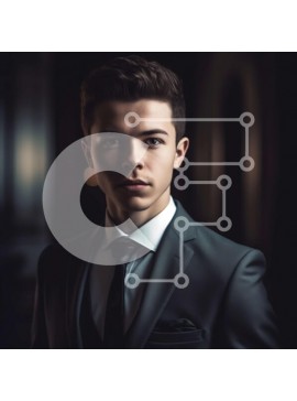 Intra Συλλεκτικό Ξύλινο Παζλ Plywood  4mm - Σοβαρός νεαρός άνδρας σε ένα αμυδρά φωτισμένο δωμάτιο Σε Ξύλινο Κουτί - Διαστάσεις Puzzle: 10x10 cm – 25 κομμάτια