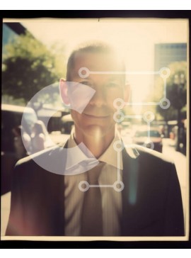 Intra Συλλεκτικό Ξύλινο Παζλ Plywood  4mm - Επαγγελματίας επιχειρηματίας με κοστούμι στο City Street Σε Ξύλινο Κουτί - Διαστάσεις Puzzle: 10x10 cm – 25 κομμάτια