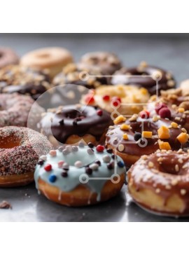 Σετ των 2 Intra Συλλεκτικό Ξύλινο Παζλ Plywood  4mm - Πιάτο με γλασαρισμένα ντόνατς με ψεκασμό και σοκολάτα Σε Ξύλινο Κουτί - Διαστάσεις: 10x10 cm – 25 κομμάτια