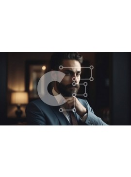 Intra Συλλεκτικό Ξύλινο Παζλ Plywood  4mm - Επαγγελματικό πορτρέτο ενός γενειοφόρου επιχειρηματία με κοστούμι και γραβάτα Σε Ξύλινο Κουτί - Διαστάσεις Puzzle: 10x10 cm – 25 κομμάτια