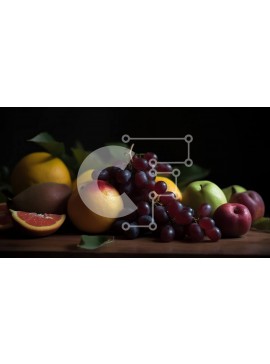 Σετ των 2 Intra Συλλεκτικό Ξύλινο Παζλ Plywood  4mm - Συλλογή φρέσκων φρούτων - σταφύλια, πορτοκάλια, μήλα Σε Ξύλινο Κουτί - Διαστάσεις: 10x10 cm – 25 κομμάτια