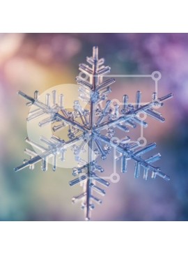 Intra Συλλεκτικό Ξύλινο Παζλ Plywood  4mm - Νιφάδα χιονιού σε πρώτο πλάνο με αφηρημένο θολό φόντο Σε Ξύλινο Κουτί - Διαστάσεις Puzzle: 10x10 cm – 25 κομμάτια
