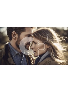 Intra Συλλεκτικό Ξύλινο Παζλ Plywood  4mm - Σοβαρό ζευγάρι σε ένα χωράφι με ζεστό φως του ήλιου Σε Ξύλινο Κουτί - Διαστάσεις Puzzle: 10x10 cm – 25 κομμάτια