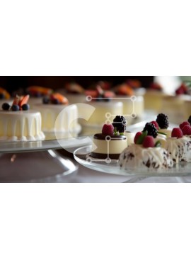Σετ των 2 Intra Συλλεκτικό Ξύλινο Παζλ Plywood  4mm - Τραπέζι Delicious Desserts - Κέικ, Τάρτες και Μακαρόν Σε Ξύλινο Κουτί - Διαστάσεις: 10x10 cm – 25 κομμάτια