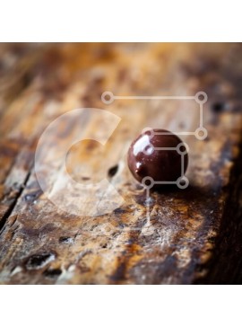 Σετ των 2 Intra Συλλεκτικό Ξύλινο Παζλ Plywood  4mm - Μονή σοκολατένια μπάλα σε ξύλινο τραπέζι Σε Ξύλινο Κουτί - Διαστάσεις: 10x10 cm – 25 κομμάτια