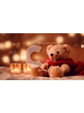 Intra Συλλεκτικό Ξύλινο Παζλ Plywood  4mm - Αρκουδάκι στο κρεβάτι με κεριά Σε Ξύλινο Κουτί - Διαστάσεις Puzzle: 10x10 cm – 25 κομμάτια