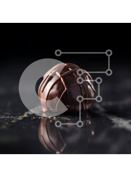 Σετ των 2 Intra Συλλεκτικό Ξύλινο Παζλ Plywood  4mm - Μπάλα μαύρης σοκολάτας σε μαύρη επιφάνεια Σε Ξύλινο Κουτί - Διαστάσεις: 10x10 cm – 25 κομμάτια