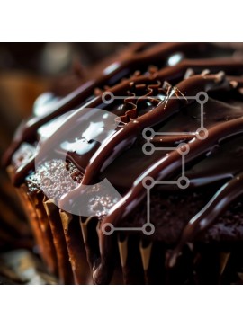 Σετ των 2 Intra Συλλεκτικό Ξύλινο Παζλ Plywood  4mm - Cupcake σοκολάτας βουτηγμένο σε σάλτσα σοκολάτας Σε Ξύλινο Κουτί - Διαστάσεις: 10x10 cm – 25 κομμάτια