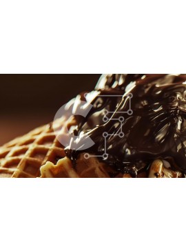 Σετ των 2 Intra Συλλεκτικό Ξύλινο Παζλ Plywood  4mm - Σοκολατένιο χωνάκι βάφλα παγωτού με σάλτσα σοκολάτας και σιρόπι Σε Ξύλινο Κουτί - Διαστάσεις: 10x10 cm – 25 κομμάτια