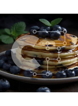 Σετ των 2 Intra Συλλεκτικό Ξύλινο Παζλ Plywood  4mm - Νόστιμες και γλυκές τηγανίτες με βατόμουρα και σιρόπι Σε Ξύλινο Κουτί - Διαστάσεις: 10x10 cm – 25 κομμάτια