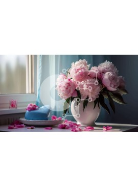 Σετ των 2 Intra Συλλεκτικό Ξύλινο Παζλ Plywood  4mm - Εορταστικές τούρτες και λουλούδια σε λευκό βάζο Σε Ξύλινο Κουτί - Διαστάσεις: 10x10 cm – 25 κομμάτια