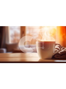 Σετ των 2 Intra Συλλεκτικό Ξύλινο Παζλ Plywood  4mm - Ζεστή ώρα για καφέ με ζεστή κουβέρτα Σε Ξύλινο Κουτί - Διαστάσεις: 10x10 cm – 25 κομμάτια