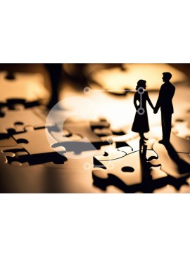 Intra Συλλεκτικό Ξύλινο Παζλ Plywood  4mm - Ζευγάρι που κρατά τα χέρια σε κομμάτια παζλ Σε Ξύλινο Κουτί - Διαστάσεις Puzzle: 10x10 cm – 25 κομμάτια