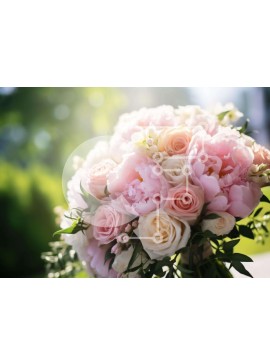 Intra Συλλεκτικό Ξύλινο Παζλ Plywood  4mm - Μπουκέτο με ροζ και λευκά τριαντάφυλλα σε εξωτερικό περιβάλλον Σε Ξύλινο Κουτί - Διαστάσεις: 10x10 cm – 25 κομμάτια