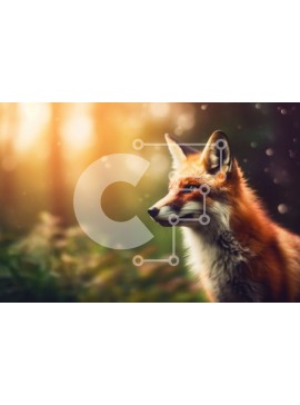 Intra Συλλεκτικό Ξύλινο Παζλ Plywood  4mm - Όμορφη εικόνα μιας κόκκινης αλεπούς σε ένα ξέφωτο δάσους Σε Ξύλινο Κουτί - Διαστάσεις: 10x10 cm – 25 κομμάτια