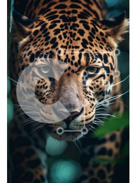 Σετ των 2 Intra Συλλεκτικό Ξύλινο Παζλ Plywood  4mm - Σαγηνευτική εικόνα του προσώπου ενός Jaguar στην άγρια ​​φύση Σε Ξύλινο Κουτί - Διαστάσεις: 10x10 cm – 25 κομμάτια