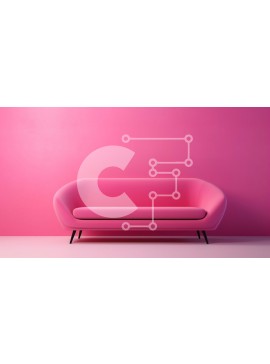 Intra Συλλεκτικό Ξύλινο Παζλ Plywood  4mm - Ροζ καναπές σε δωμάτιο με ροζ τοίχο Σε Ξύλινο Κουτί - Διαστάσεις Puzzle: 10x10 cm – 25 κομμάτια