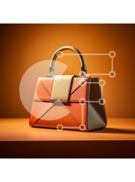 Σετ των 2 Intra Συλλεκτικό Ξύλινο Παζλ Plywood  4mm - Κομψή δερμάτινη τσάντα πορτοκαλί και μπεζ με χρυσό κούμπωμα Σε Ξύλινο Κουτί - Διαστάσεις: 10x10 cm – 25 κομμάτια