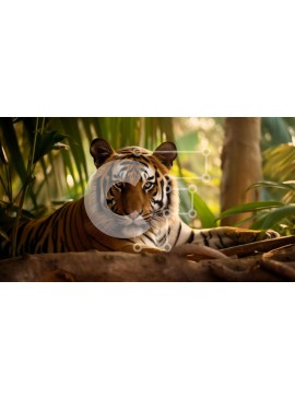 Intra Συλλεκτικό Ξύλινο Παζλ Plywood  4mm - Τίγρη που αναπαύεται στο δάσος Σε Ξύλινο Κουτί - Διαστάσεις: 10x10 cm – 25 κομμάτια
