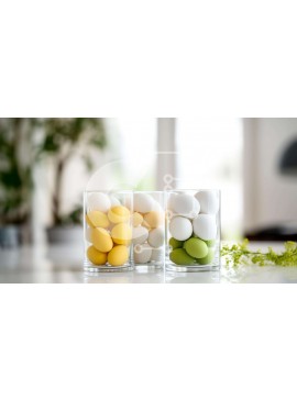 Intra Συλλεκτικό Ξύλινο Παζλ Plywood  4mm - Πασχαλινά αυγά σε γυάλινα βάζα Σε Ξύλινο Κουτί - Διαστάσεις Puzzle: 10x10 cm – 25 κομμάτια