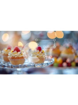 Σετ των 2 Intra Συλλεκτικό Ξύλινο Παζλ Plywood  4mm - Γλυκά Cupcakes με φράουλες και κεριά Σε Ξύλινο Κουτί - Διαστάσεις: 10x10 cm – 25 κομμάτια