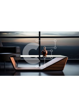 Intra Συλλεκτικό Ξύλινο Παζλ Plywood  4mm - Κομψό και μινιμαλιστικό γυάλινο τραπεζάκι σαλονιού με θέα στο βουνό Σε Ξύλινο Κουτί - Διαστάσεις Puzzle: 10x10 cm – 25 κομμάτια