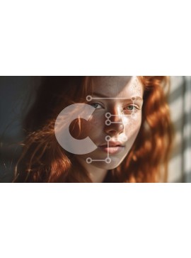 Intra Συλλεκτικό Ξύλινο Παζλ Plywood  4mm - Σοβαρή κοκκινομάλλα γυναίκα που κοιτάζει έξω από ένα παράθυρο Σε Ξύλινο Κουτί - Διαστάσεις Puzzle: 10x10 cm – 25 κομμάτια