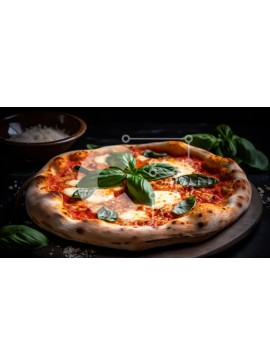 Σετ των 2 Intra Συλλεκτικό Ξύλινο Παζλ Plywood  4mm - Λαχταριστή πίτσα με λιωμένο τυρί μοτσαρέλα και φρέσκα φύλλα βασιλικού Σε Ξύλινο Κουτί - Διαστάσεις: 10x10 cm – 25 κομμάτια