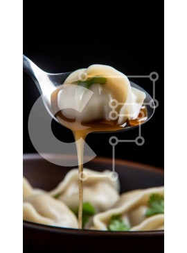 Intra Συλλεκτικό Ξύλινο Παζλ Plywood  4mm - Παραδοσιακά κινέζικα ζυμαρικά με σάλτσα και φρέσκα βότανα Σε Ξύλινο Κουτί - Διαστάσεις: 10x10 cm – 25 κομμάτια