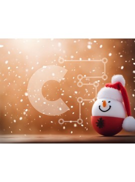 Intra Συλλεκτικό Ξύλινο Παζλ Plywood  4mm - Χιονάνθρωπος στο διακοσμητικό τραπέζι με το χιόνι που πέφτει Σε Ξύλινο Κουτί - Διαστάσεις Puzzle: 10x10 cm – 25 κομμάτια