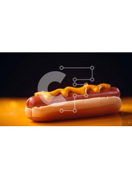 Σετ των 2 Intra Συλλεκτικό Ξύλινο Παζλ Plywood  4mm - Χοτ-ντογκ με μουστάρδα και τυρί σε πορτοκαλί φόντο Σε Ξύλινο Κουτί - Διαστάσεις: 10x10 cm – 25 κομμάτια