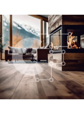 Intra Συλλεκτικό Ξύλινο Παζλ Plywood  4mm - Κομψό σαλόνι με όμορφη θέα στο βουνό Σε Ξύλινο Κουτί - Διαστάσεις Puzzle: 10x10 cm – 25 κομμάτια