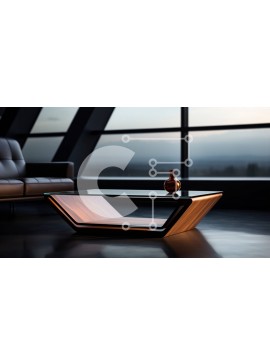 Intra Συλλεκτικό Ξύλινο Παζλ Plywood  4mm - Μοντέρνο Τραπεζάκι Σαλονιού με γυάλινο μπλουζάκι και ξύλινη βάση Σε Ξύλινο Κουτί - Διαστάσεις Puzzle: 10x10 cm – 25 κομμάτια