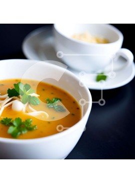 Σετ των 2 Intra Συλλεκτικό Ξύλινο Παζλ Plywood  4mm - Νόστιμο μπολ σούπας με λαχανικά και ζυμαρικά Σε Ξύλινο Κουτί - Διαστάσεις: 10x10 cm – 25 κομμάτια